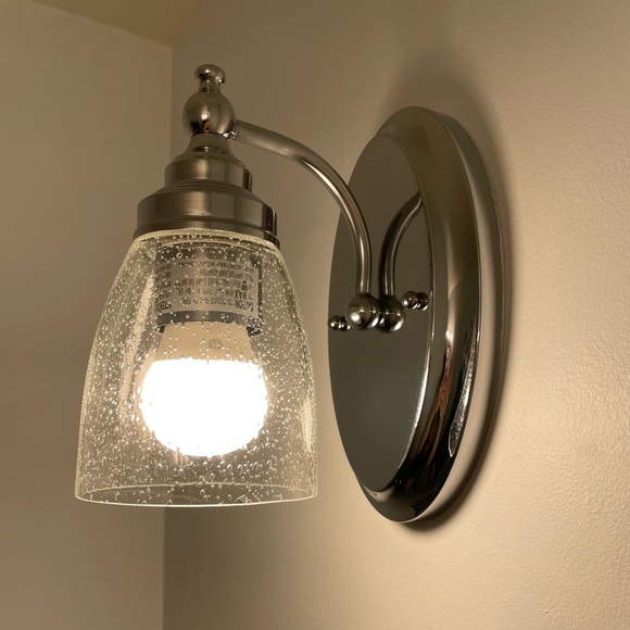 Jonathan Y Chrome Wall Scone with Seeded Glass - Picture 1 of 3